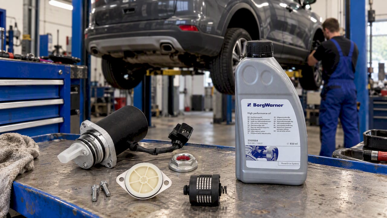 Ford Kuga Haldex service kit in workshop